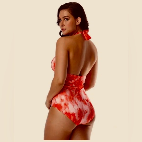 Contours by Coco Reef Dark Coral Tie-Dye One Piece Bathing Suit - Picture 3 of 7